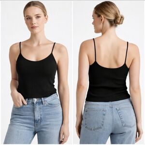 Grey Lab Ribbed Spaghetti Strap Camisole Tank Top Minimalist Capsule Wardrobe XS